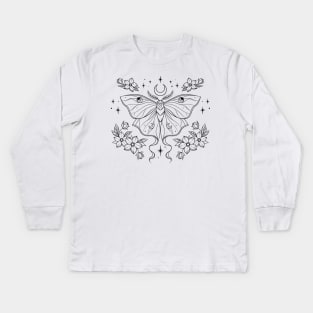 Luna Moth Kids Long Sleeve T-Shirt